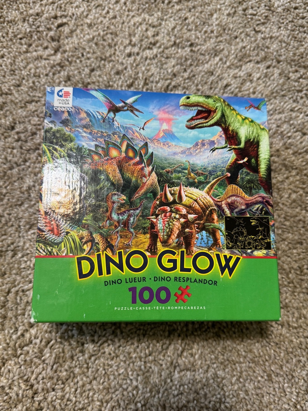 Ceaco Dino Glow Dino Party 100 Piece Jigsaw Puzzle